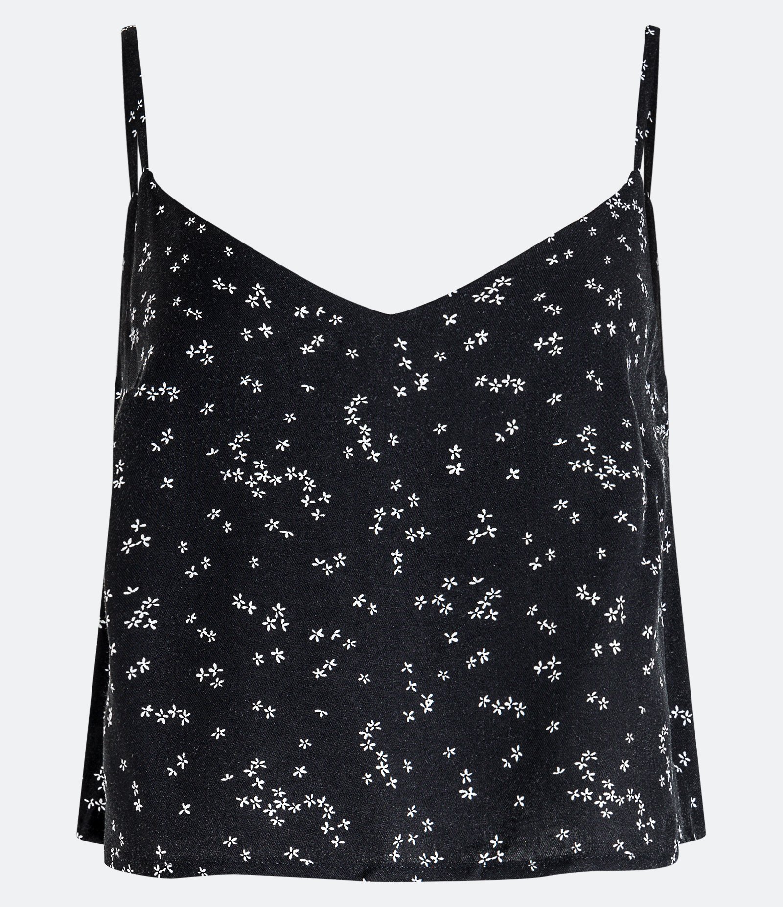 Blusa de Alça em Viscose com Estampa Floral Liberty Preto 1