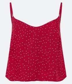 Blusa Soltinha de Alça em Viscose com Estampa Poá