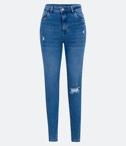 Calça Skinny Jeans com Elastano e Puídos