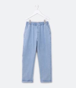 Calça Balloon Infantil em Jeans com Bolso Carpinteiro - Tam 5 a 14 Anos