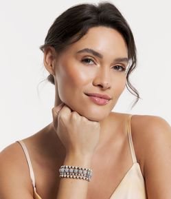 Pulseira com 04 Camadas de Contas Marmorizadas