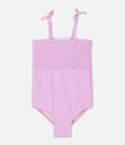 Maiô Infantil com Lastex e Estampa de Mini Poás - Tam 2 a 4 Anos