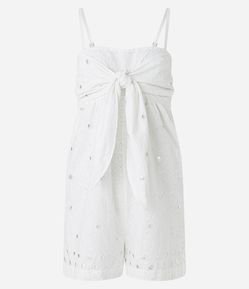 Macaquinho em Laise com Textura Floral e Bordado de Espelhinhos