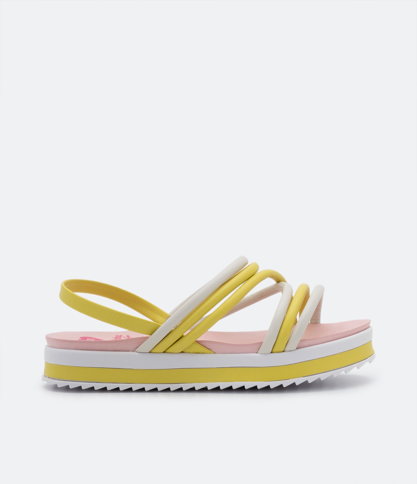 Sandália Flatform Infantil com Multitiras - Tam 26 ao 36 Amarelo 2