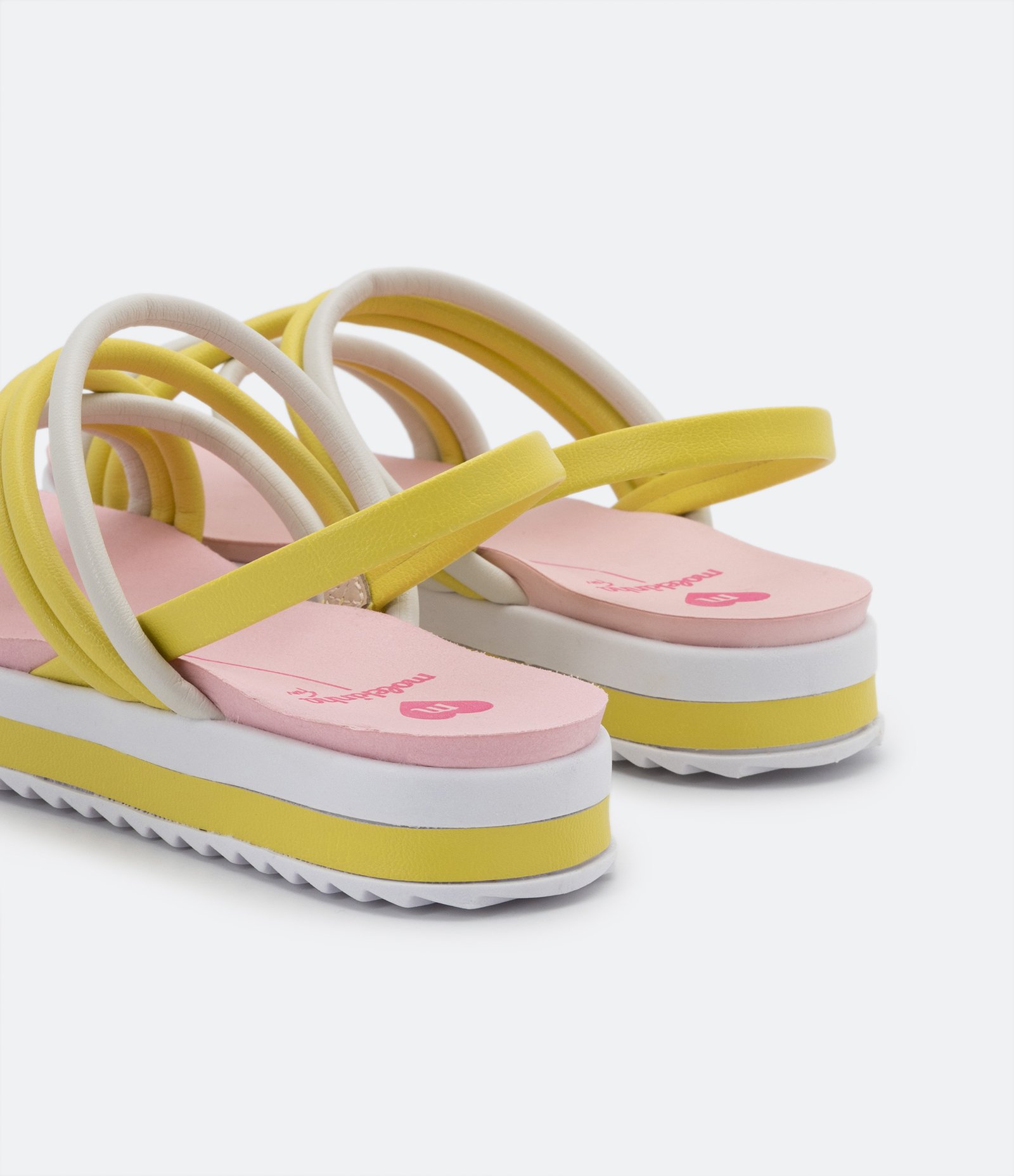 Sandália Flatform Infantil com Multitiras - Tam 26 ao 36 Amarelo 3