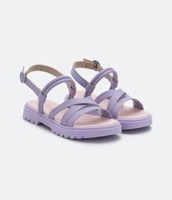 Sandália Flatform Infantil com Tiras Flat e Sola Tratorada Molekinha - Tam 26 ao 36