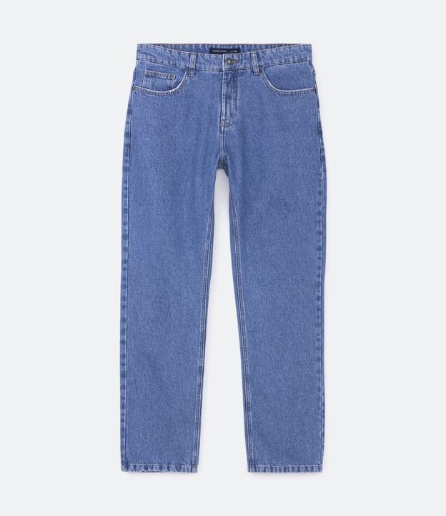 Pantalón Recto Jeans con Bolsillos Azul 6