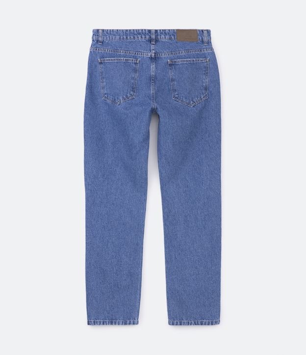 Pantalón Recto Jeans con Bolsillos Azul 7
