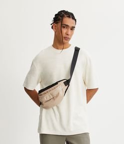 Camiseta Relaxed em Meia Malha com Textura Atoalhada e Manga Curta