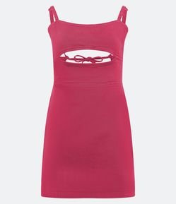 Vestidinho de Alça em Sarja com com Abertura Frontal