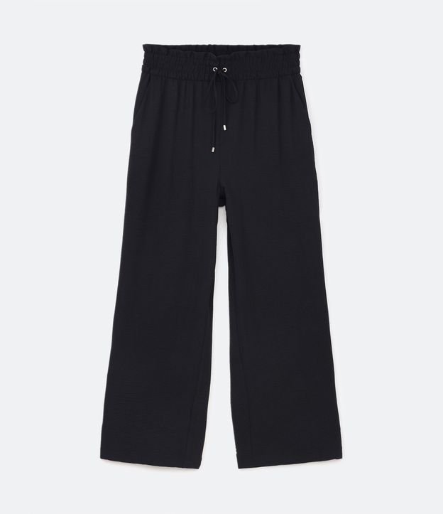 Calça Pantalona em Crepe com Cós Elástico e Amarração Curve & Plus Size Preto 5