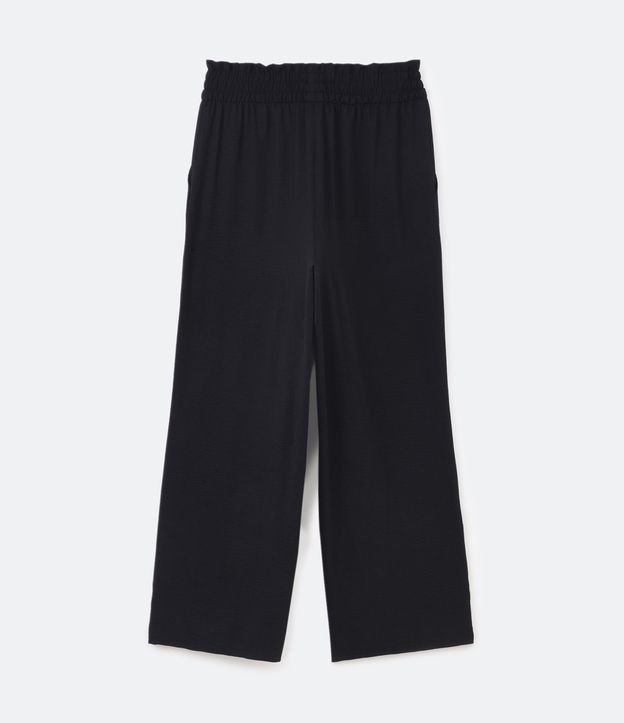 Calça Pantalona em Crepe com Cós Elástico e Amarração Curve & Plus Size Preto 6