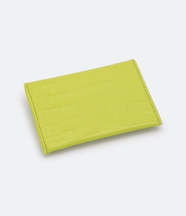 Carteira Envelope Pequena com Textura Croco Verde 2
