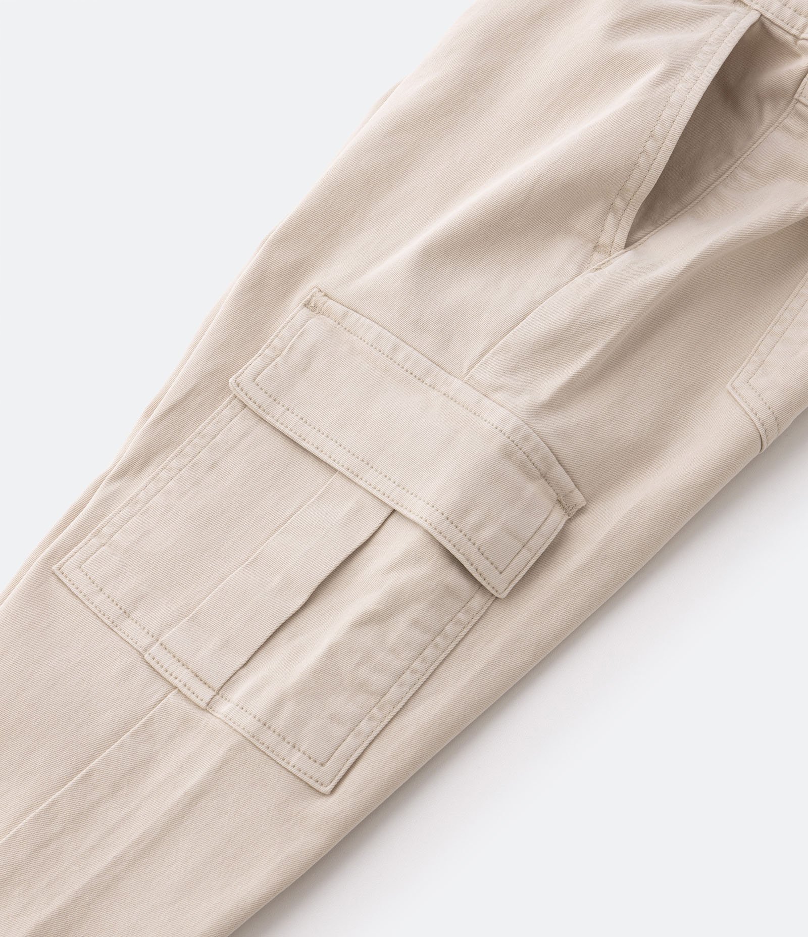 Calça Reta Infantil em Sarja com Bolsos Cargo - Tam 5 a 14 Anos Bege 4