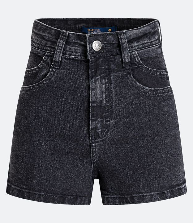 Short Hot Pants Jeans com Bolso Diferenciado Preto 5
