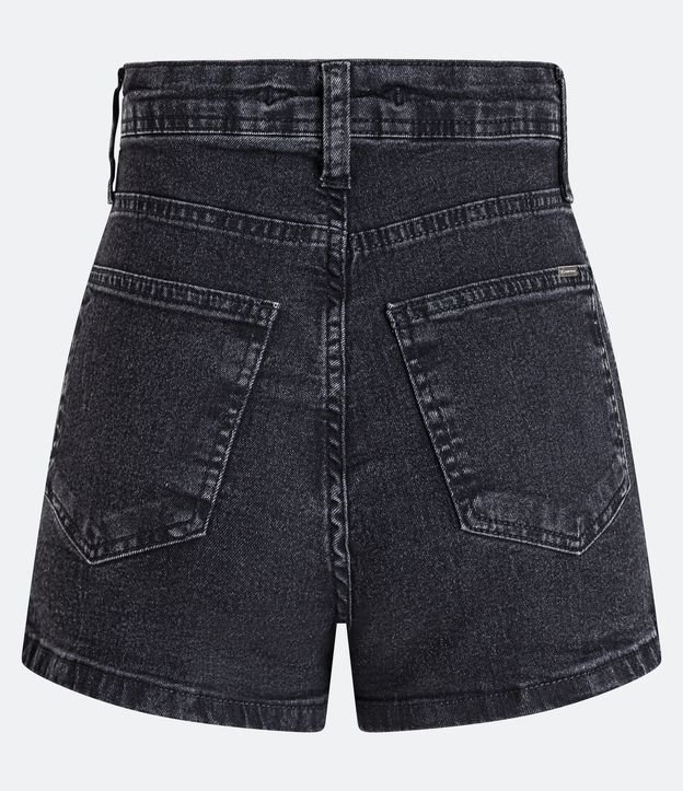 Short Hot Pants Jeans com Bolso Diferenciado Preto 6