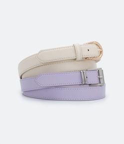 Kit 02 Cintos Finos com Fivelas Diferenciadas