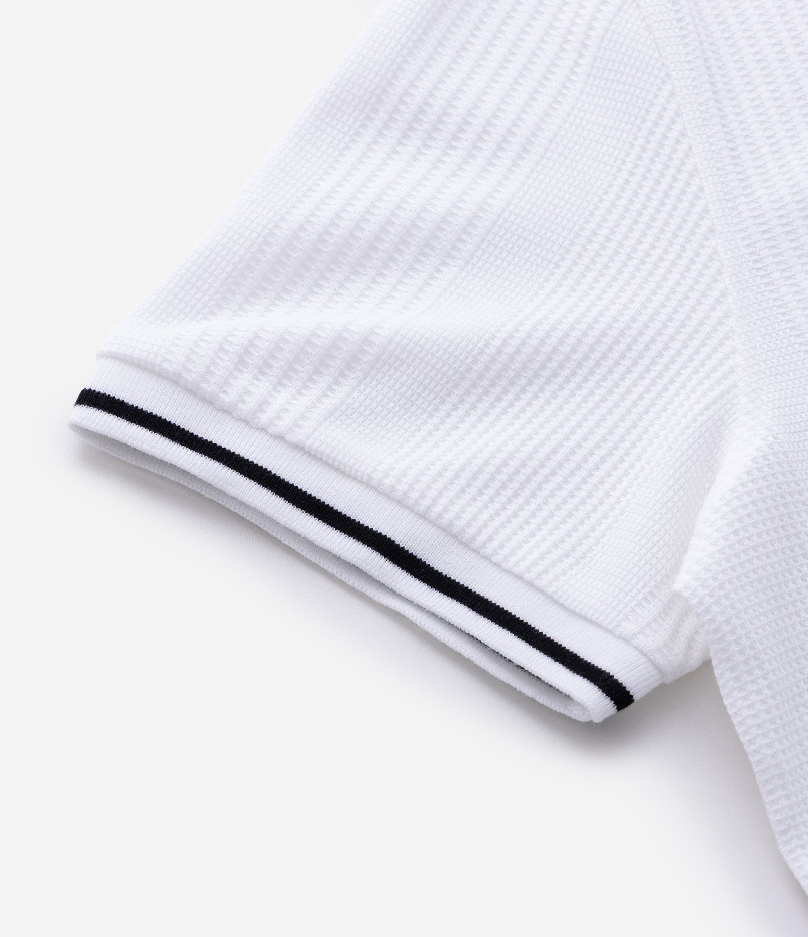 Polo Regular com Textura de Listras e Frisos Contrastantes Branco 7