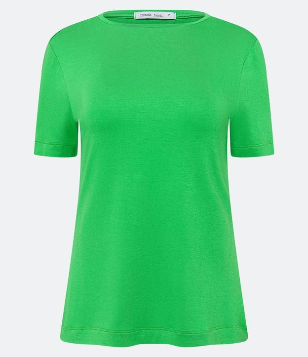 Blusa Básica em Meia Malha com Decote Redondo Verde 6