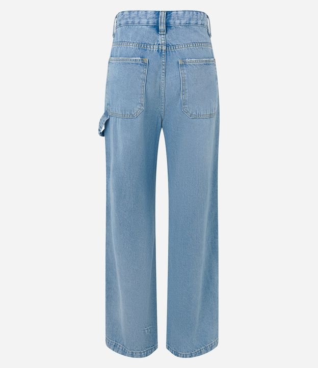 Calça Anos 90 Jeans com Cordão e Recortes Azul 6