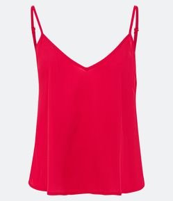 Blusa de Alça em Viscose com Decote V