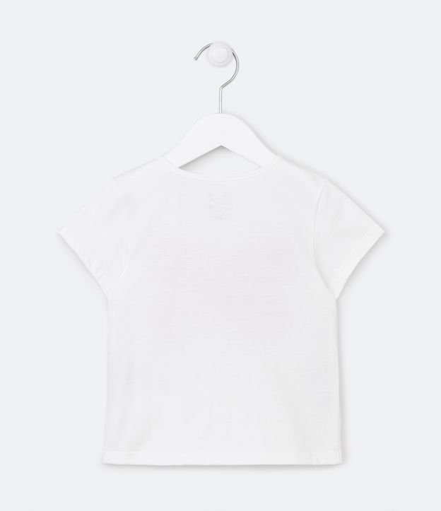 Blusa Infantil con Estampado de Mariposa con Mini Margaritas - Talle 1 a 5 años Blanco 2