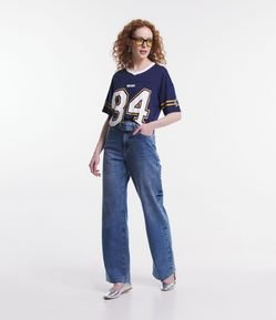 Calça Anos 90 Jeans com Cinto e Fivela Redonda