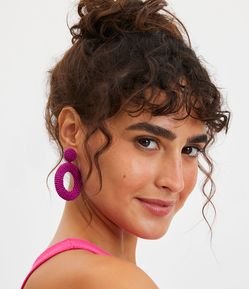 Brinco com Base e Pingente Redonda em Miçanga