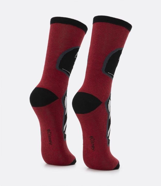 Meia Cano Alto em Algodão com Estampa da Edna de Os Incríveis Vermelho/ Preto/ Branco 3