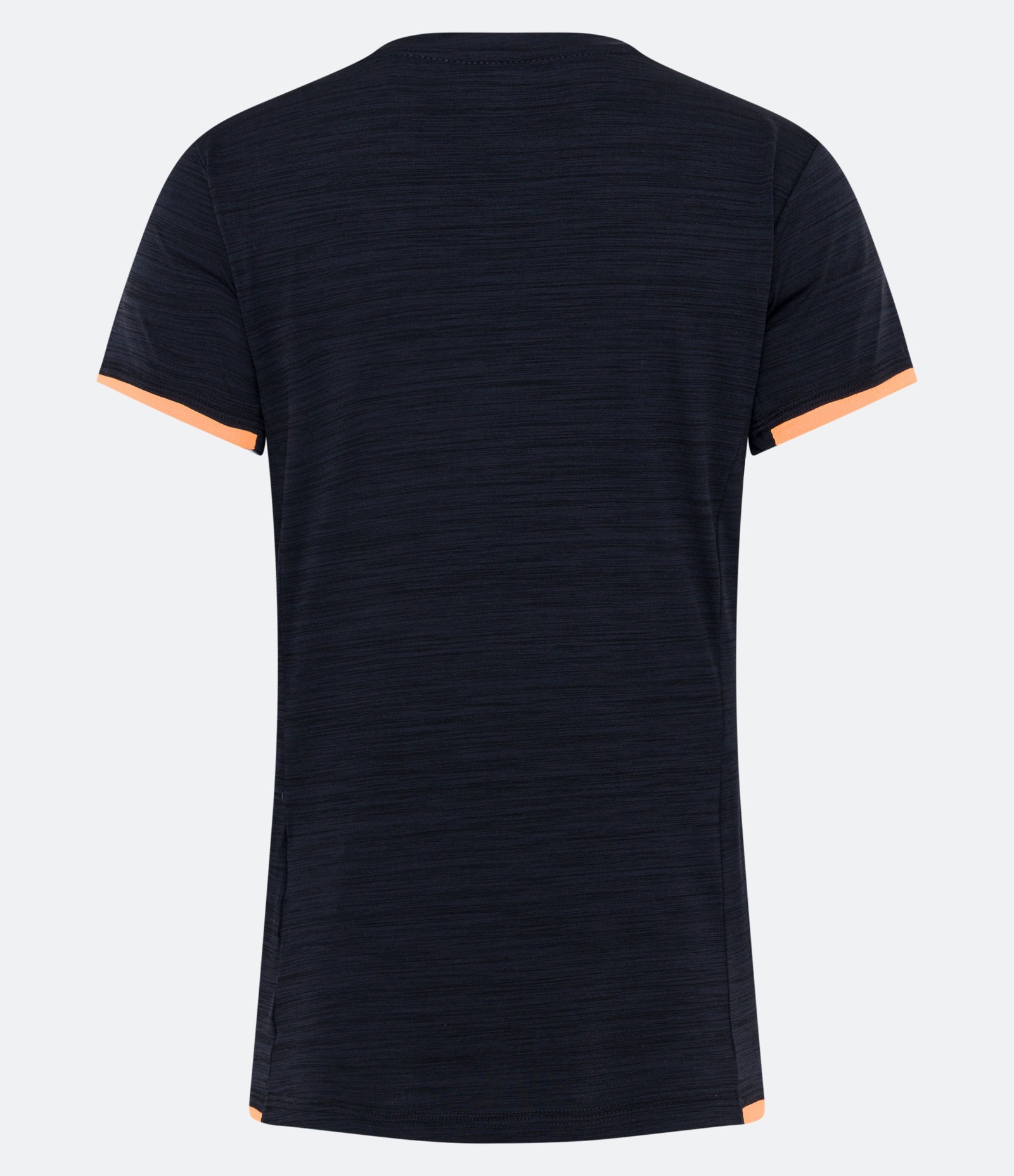 Camiseta Esportiva em Poliamida com Viés Contrastante Preto Mescla 2