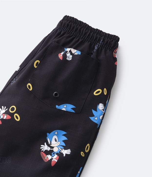 Bermuda Infantil con Estampado Sonic - Talle 4 a 12 años Negro 4