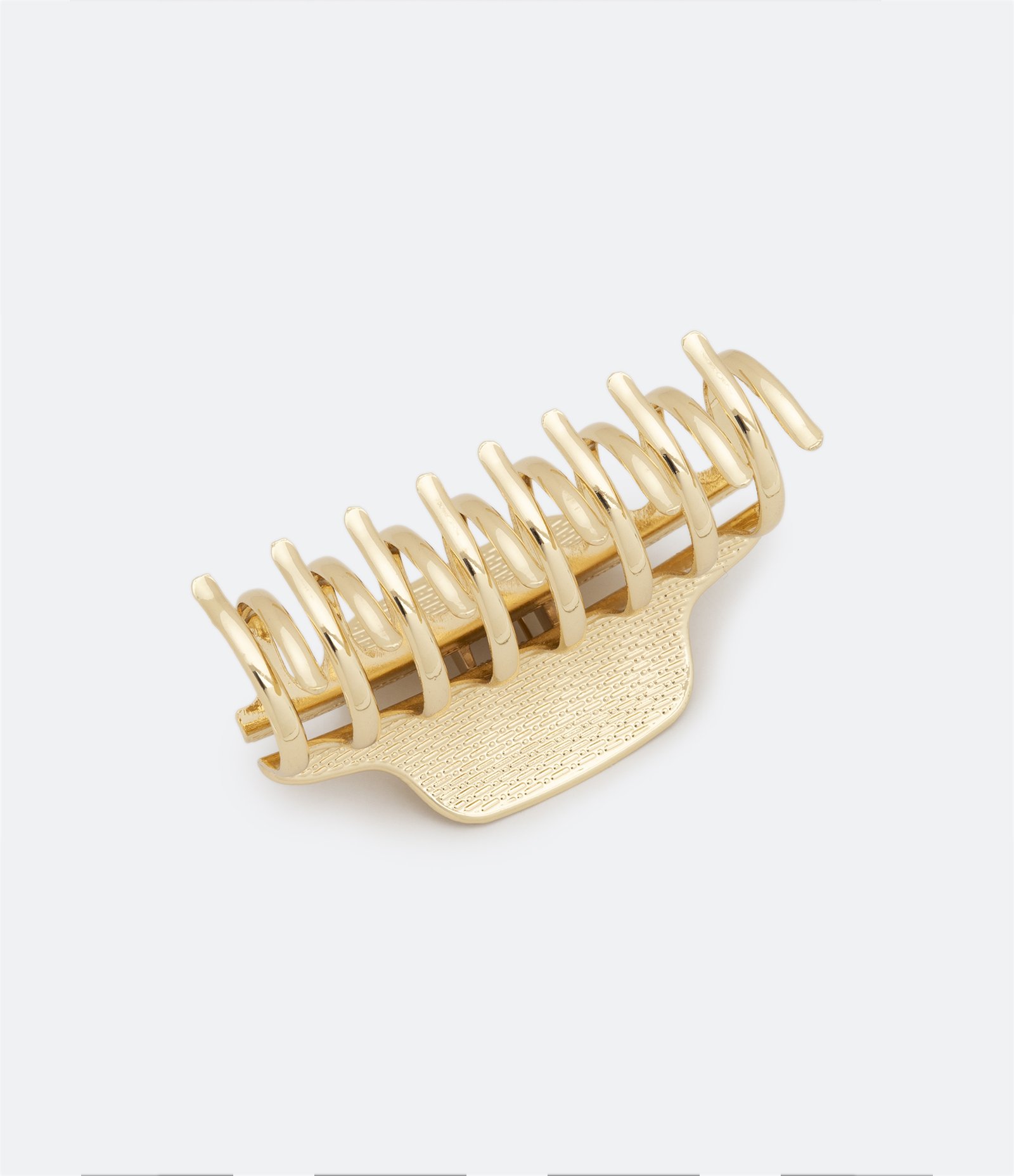Piranha de Cabelo em Metal Texturizado Dourado 3