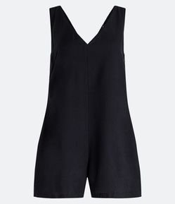 Macaquinho em Viscose com Bolsos Laterais e Alças Largas