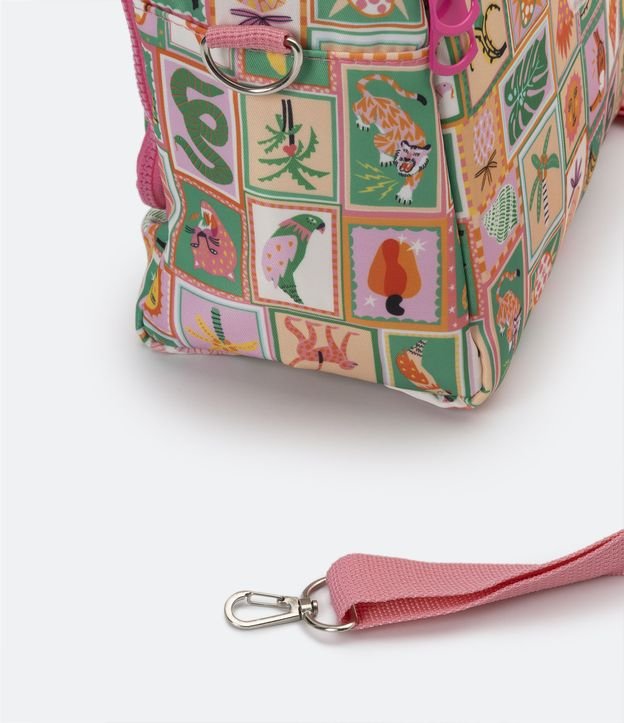 Lunchera Térmica con Estampado de Cuadros Rosado 4