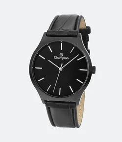 Relógio Champion Analógico com Pulseira em Couro e Caixa em Metal CN20597P