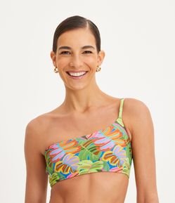 Biquíni Top Ombro Só com Estampa Folhagens