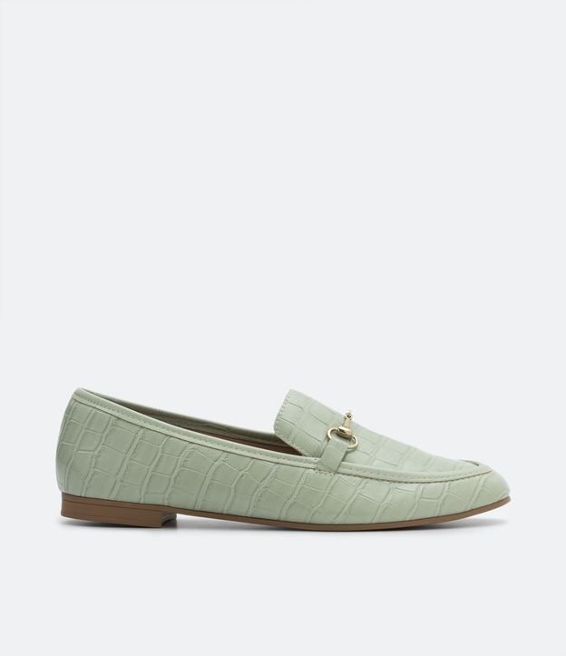 Sapato Loafer com Textura Croco e Bridão no Cabedal 2