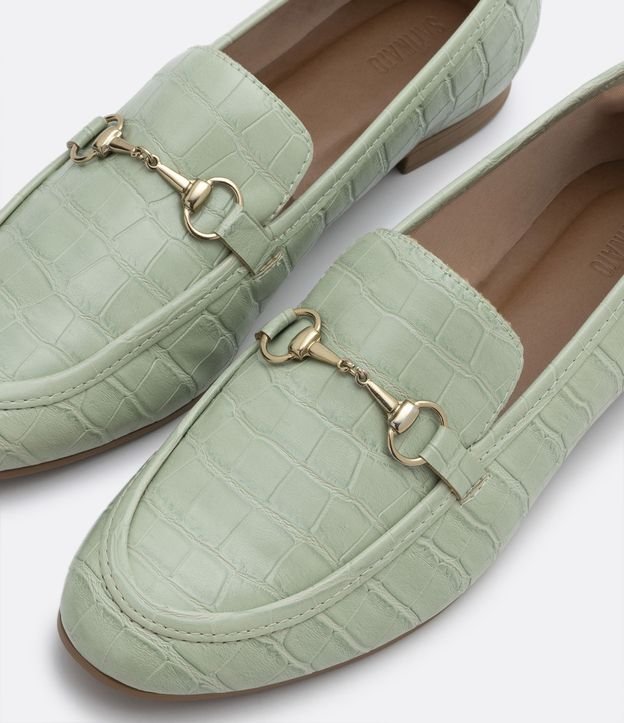 Sapato Loafer com Textura Croco e Bridão no Cabedal 4