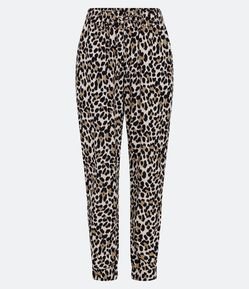 Calça Jogger em Viscolinho com Estampa Animal Print