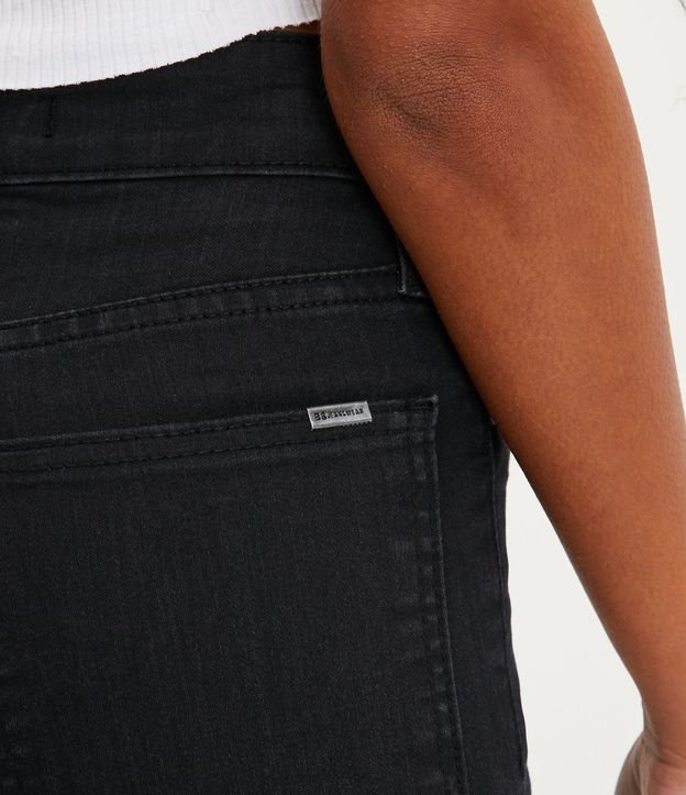 Pantalón Skinny Jeans con Cintura Alta y Barra a Hilo Negro 5