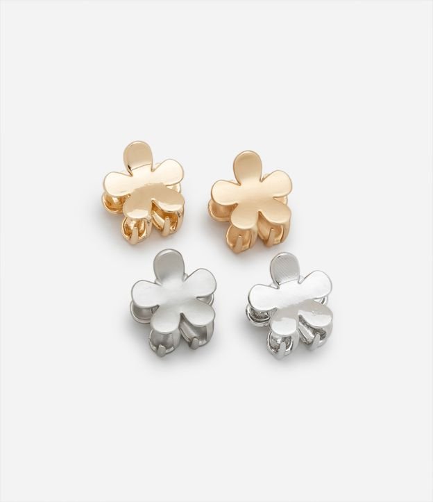 Kit 04 Piranhas de Cabelo em Metal com Formato de Flor