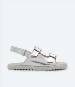 Sandália Infantil em Pu Metalizada e com Fivelas de Metal - Tam 20 ao 27