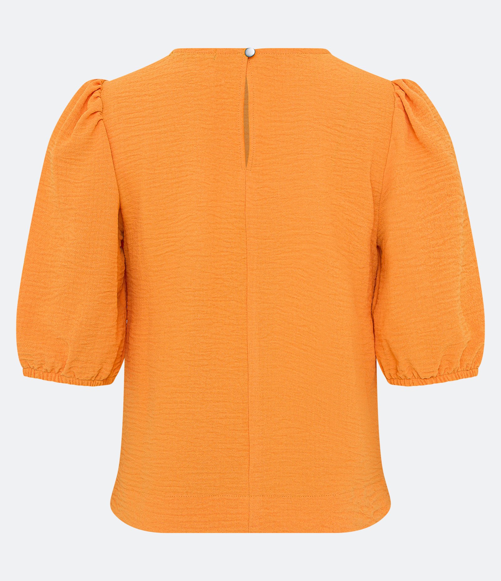 Blusa Texturizada com Manga Curta Bufante Laranja 8
