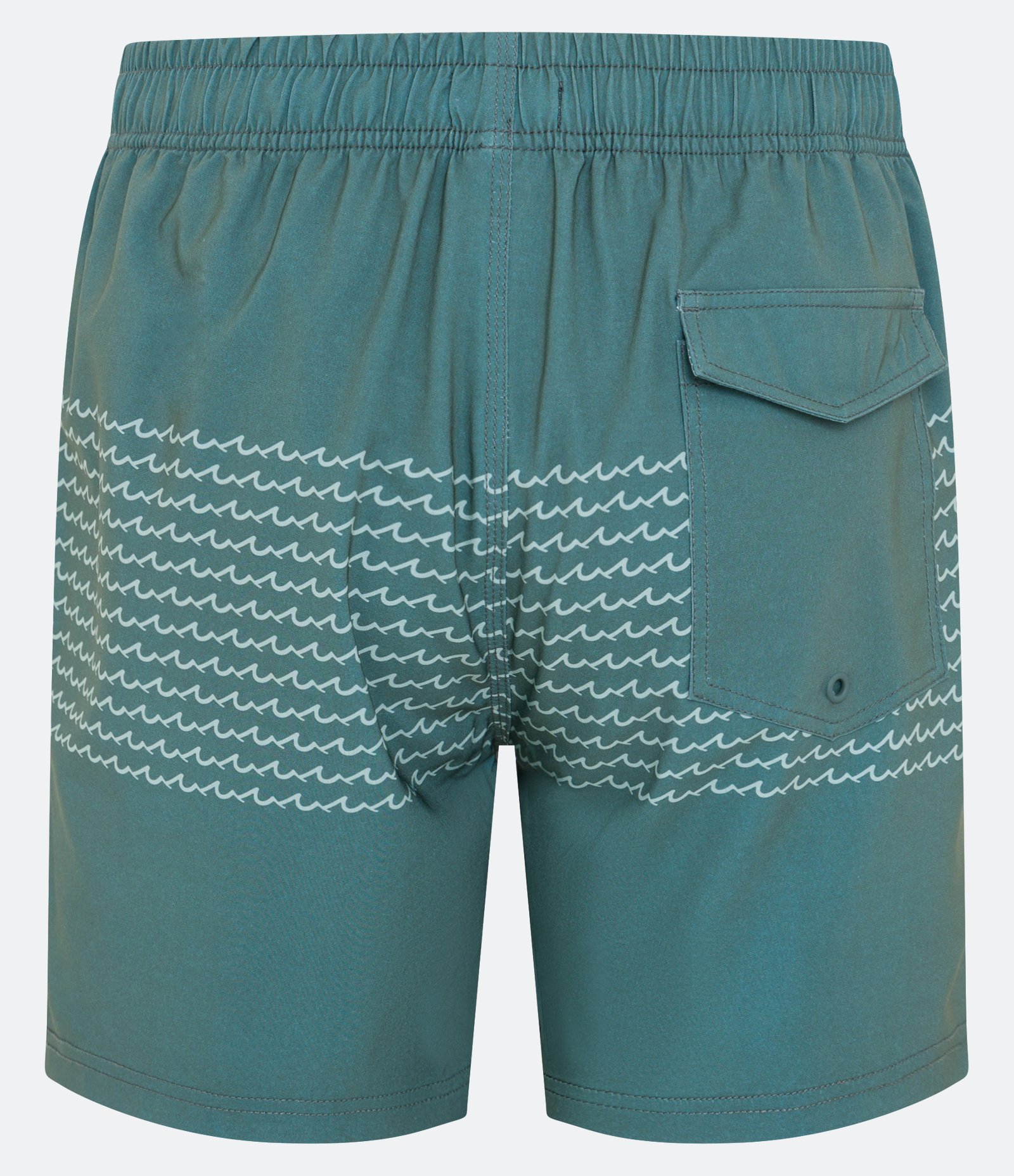 Bermuda de Banho com Estampa Linhas de Mini Ondas e Bolsos Verde 2