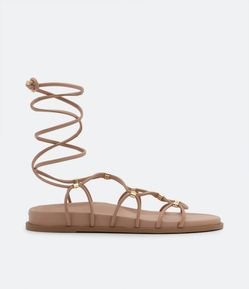 Sandália Rasteira Multi Tiras com Amarração