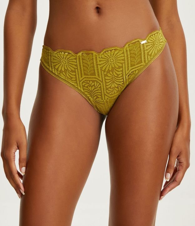 Calcinha Biquíni Fio em Renda Floral