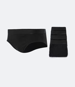 Kit 05 Cuecas Slip em Meia Malha com Cós Elástico