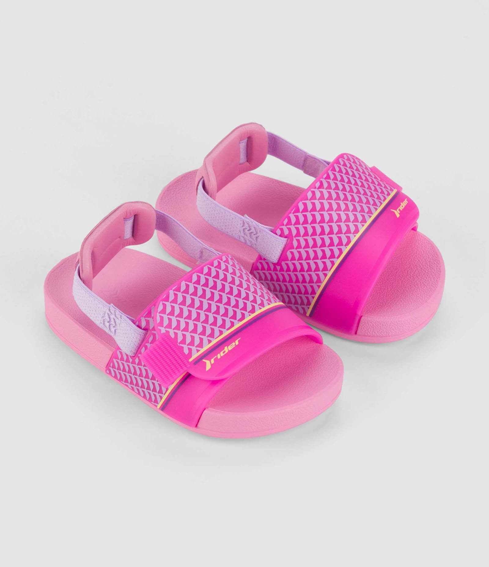 Chinelo Slide Infantil com Velcro e Elástico Rider - Tam 19 ao 25 Rosa 1
