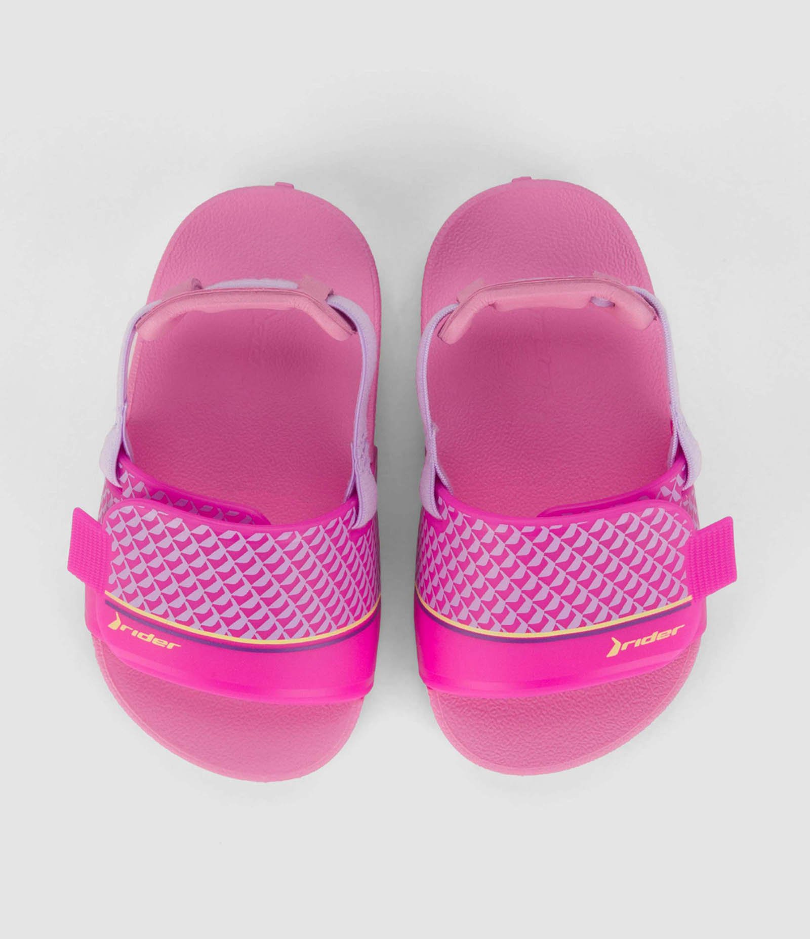 Chinelo Slide Infantil com Velcro e Elástico Rider - Tam 19 ao 25 Rosa 3