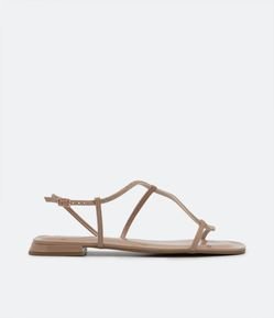 Sandália Rasteira com Tira Fina em Formato S